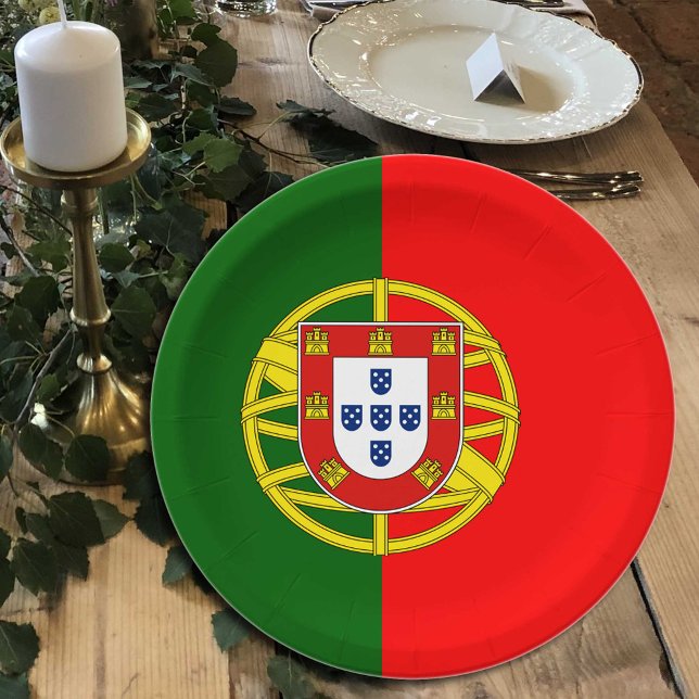 Portuguese Flag plates, party, sports, Portugal Paper Plates (Creator Uploaded)