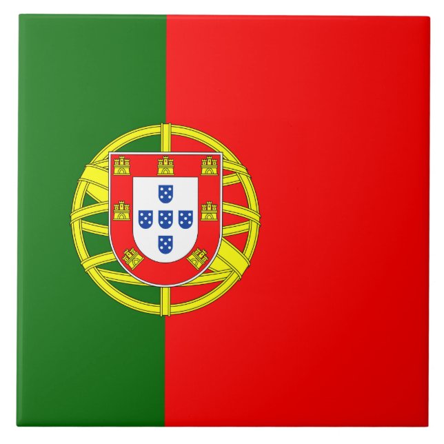 Portuguese Flag (Portugal) Ceramic Tile (Front)