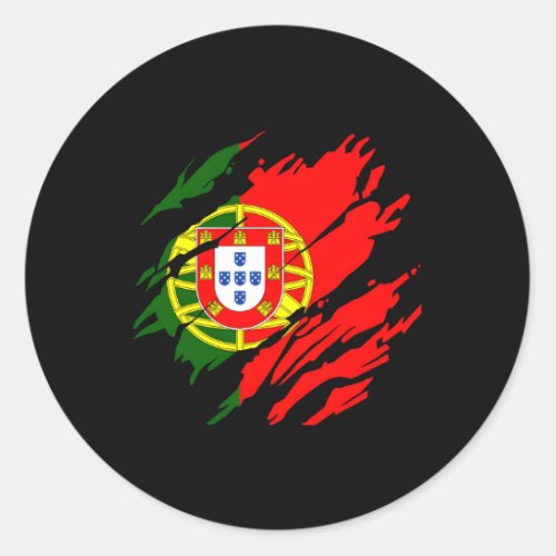 Portuguese Flag Portugal Classic Round Sticker