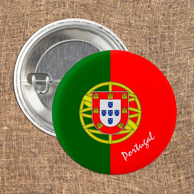 Portuguese Flag & Portugal fashion, travel /sport  Button (Creator Uploaded)