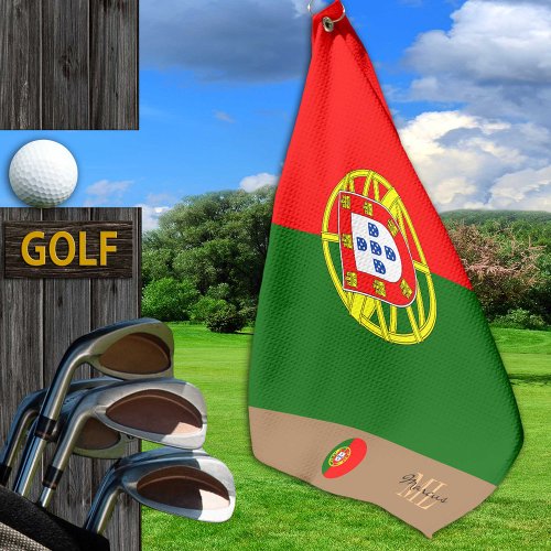 Portuguese flag  Portugal monogrammed Golf Towel