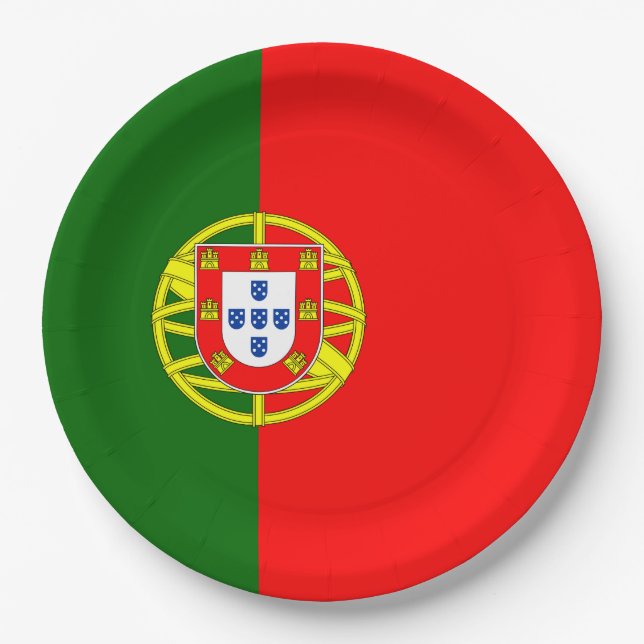 Portuguese Flag (Portugal) Paper Plates (Front)