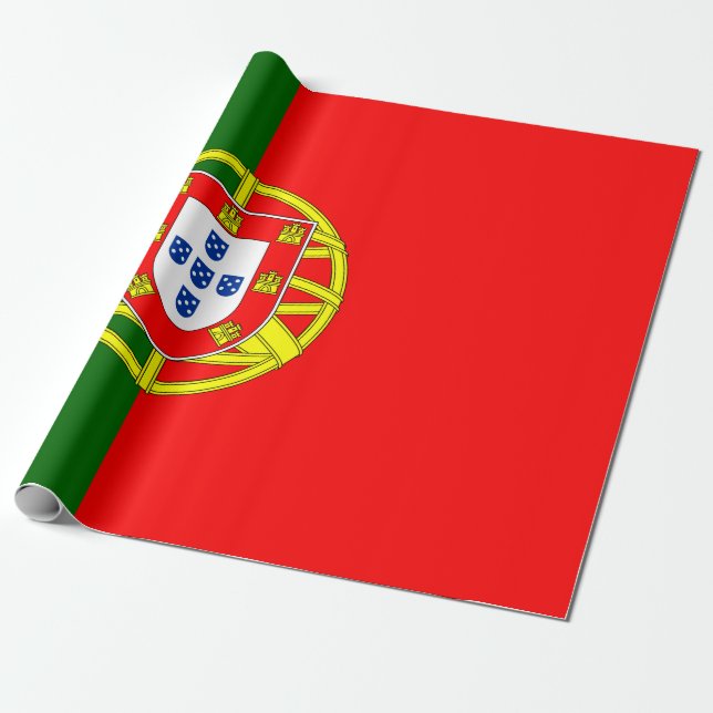 Portuguese Flag (Portugal) Wrapping Paper (Unrolled)