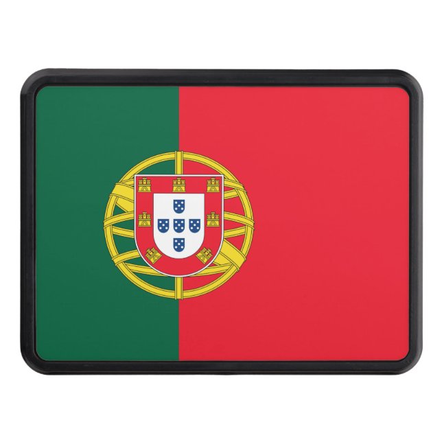 Portuguese flag quality hitch cover (Front)