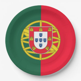 Portuguese flag quality paper plates