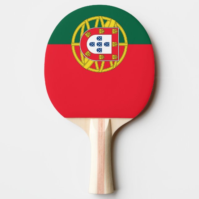 Portuguese flag quality ping pong paddle (Back)