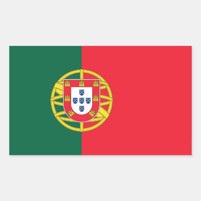 Portuguese flag quality rectangular sticker (Front)