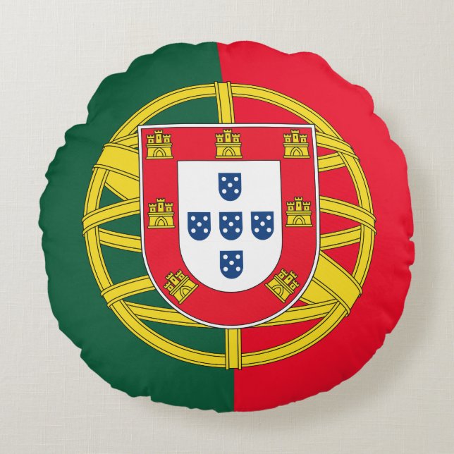 Portuguese flag quality round pillow (Front)