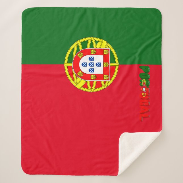 Portuguese flag sherpa blanket (Front)
