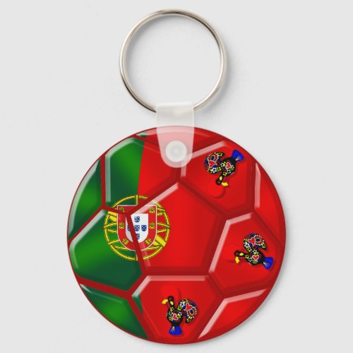 Portuguese flag soccer ball for das Quinas Tees Keychain