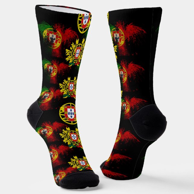 Portuguese flags socks (Angled)
