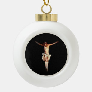 Portuguese folk art ceramic ball christmas ornament