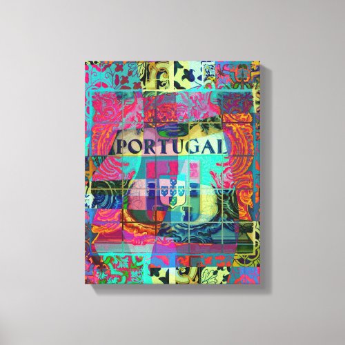 Portuguese folk art design canvas print