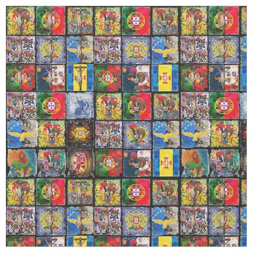 Portuguese folk art design fabric