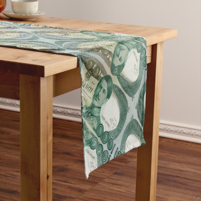 Portuguese folk art design short table runner (In Situ)