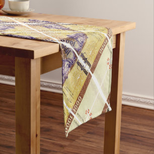 Portuguese folk art design short table runner