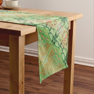 Portuguese folk art design short table runner
