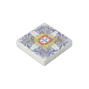 Portuguese folk art design stone magnet