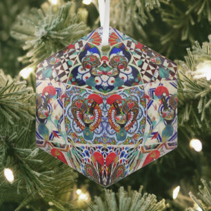 Portuguese folk art glass ornament