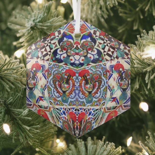 Portuguese folk art glass ornament (Insitu)
