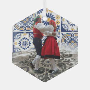 Portuguese folk art glass ornament