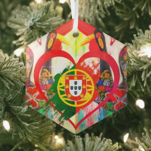 Portuguese folk art glass ornament