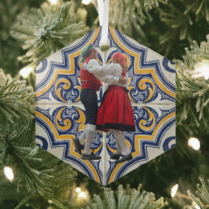 Portuguese folk art glass ornament