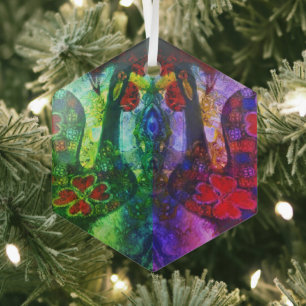 Portuguese folk art glass ornament