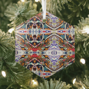 Portuguese folk art glass ornament