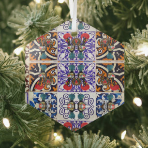 Portuguese folk art glass ornament