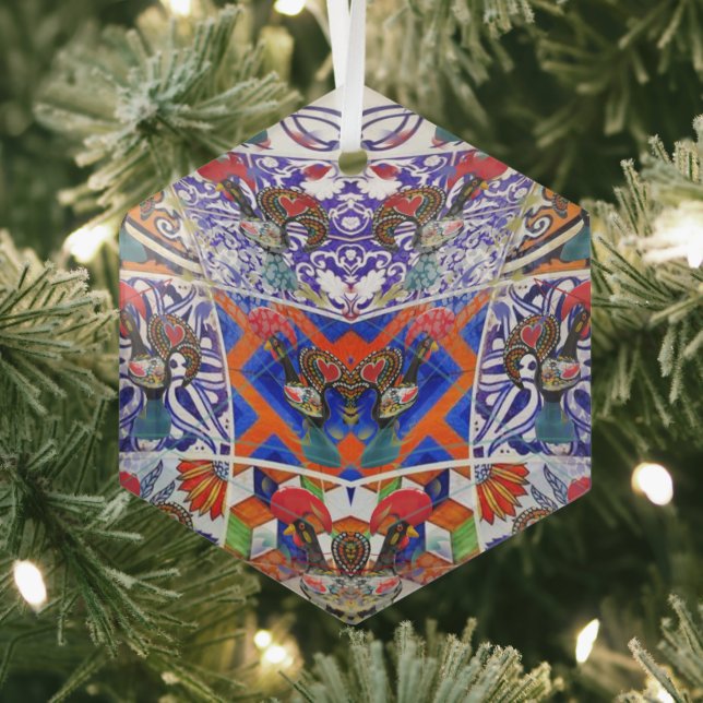 Portuguese folk art glass ornament (Insitu)