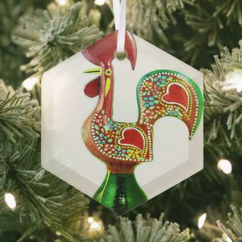 Portuguese folk art glass ornament