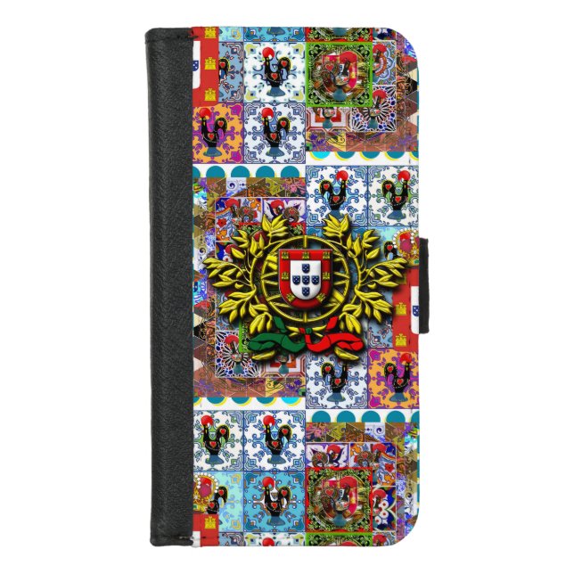 Portuguese folk art iPhone wallet case (Front)