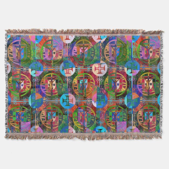 Portuguese folk art Throw Blanket (Front)