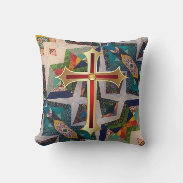 Portuguese folk art throw pillow (Front)