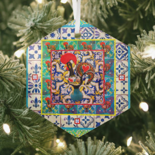 Portuguese folk music glass ornament