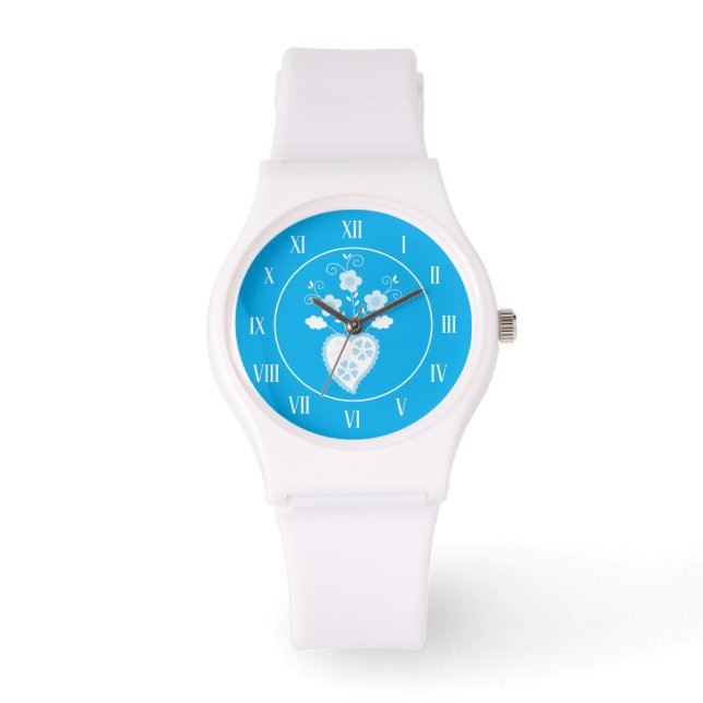 Portuguese folk romantic heart in blossom  watch (Front)
