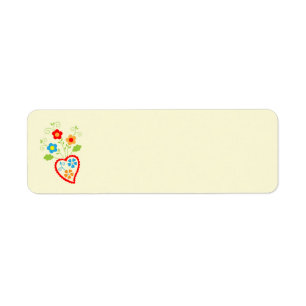 Portuguese folk romantic heart label