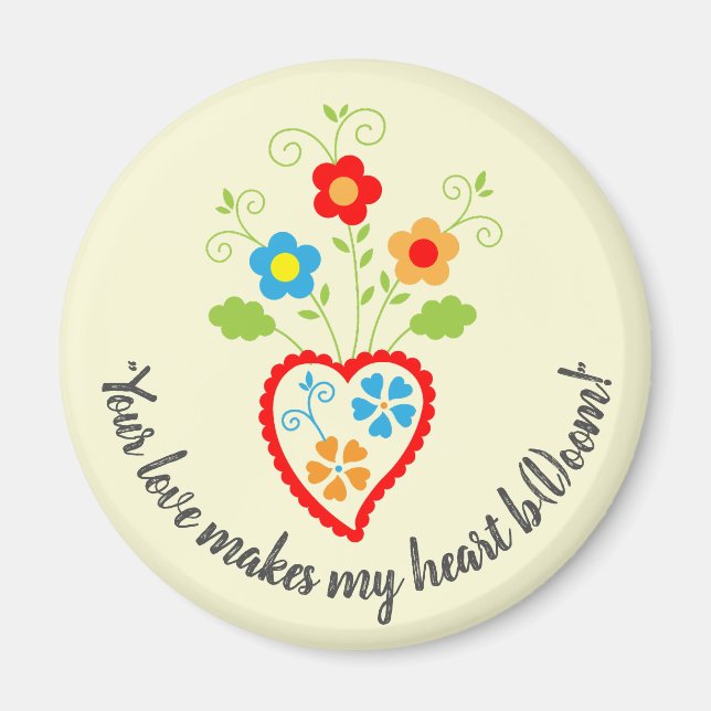 Portuguese folk romantic heart   magnet (Front)