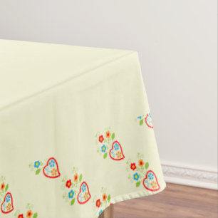 Portuguese folk romantic heart pattern tablecloth