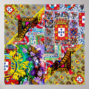 Portuguese folkart designs poster