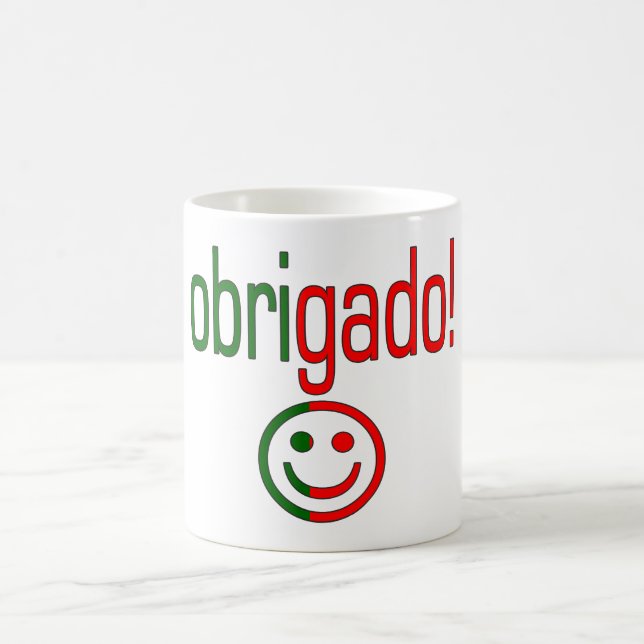 Portuguese Gifts Thank You Obrigado Face Coffee Mug (Center)