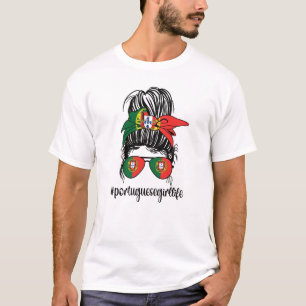 Portuguese Girl Portugal Flag Portuguese Roots T-Shirt