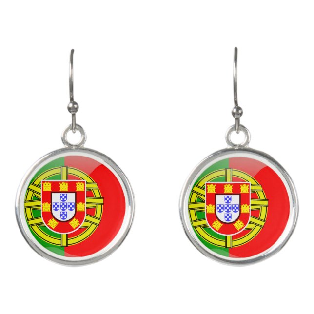 Portuguese glossy flag earrings (Front)