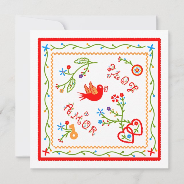 Portuguese handkerchiefs wedding anniversary card (Front)