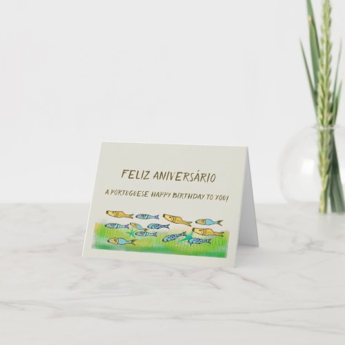 Portuguese Happy Birthday Card