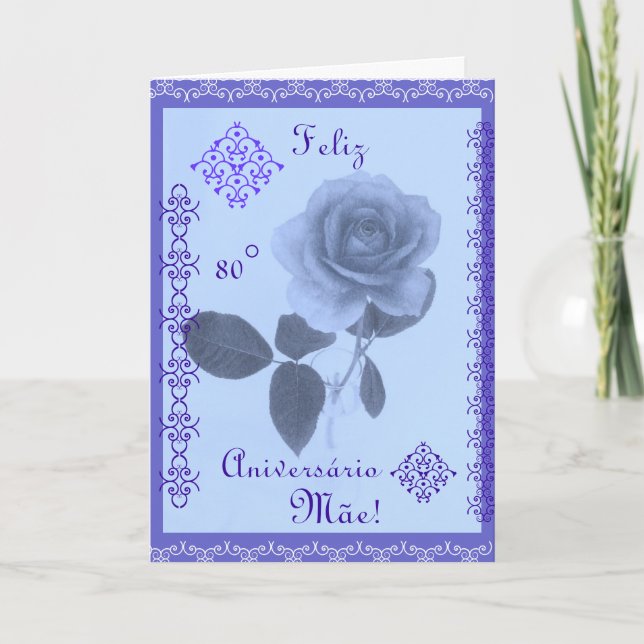 Portuguese: Happy Birthday Mom! Card (Front)