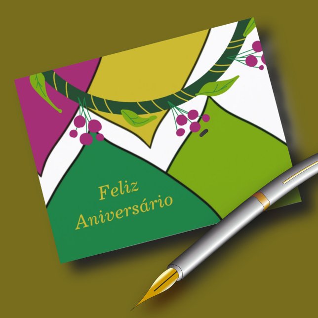 Portuguese Happy Birthday  Postcard (Creator Uploaded)