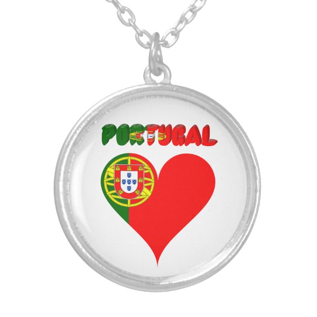 Portuguese heart silver plated necklace (Front)