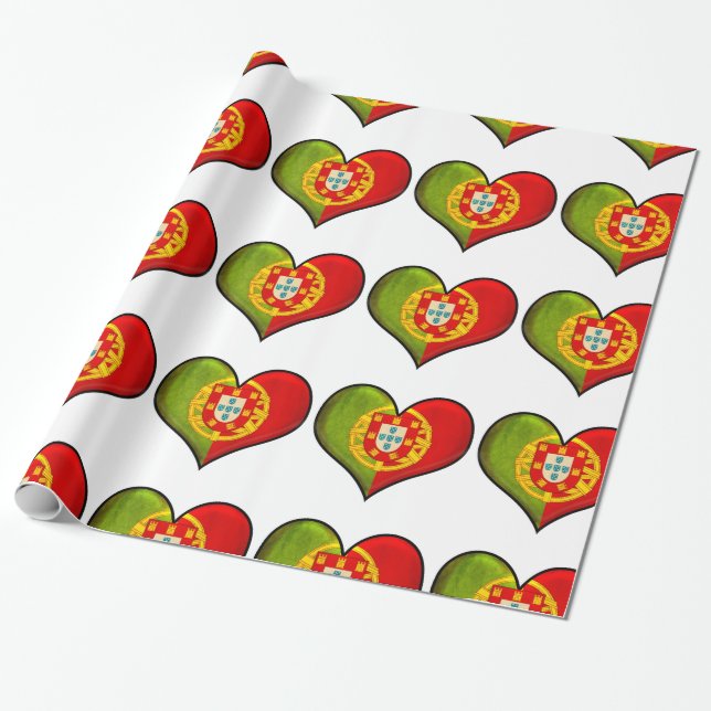 Portuguese heart wrapping paper (Unrolled)